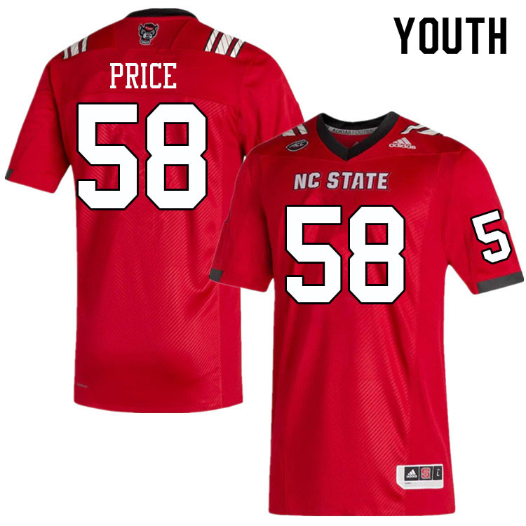 Youth #58 Travali Price NC State Wolfpack College Football Jerseys Sale-Red